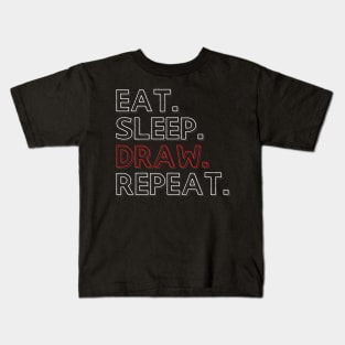 Eat Sleep Draw Repeat Kids T-Shirt